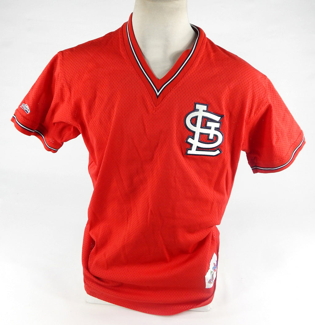 1990s St. Louis Cardinals Game Issued Red Jersey Batting Practice Spring T 6