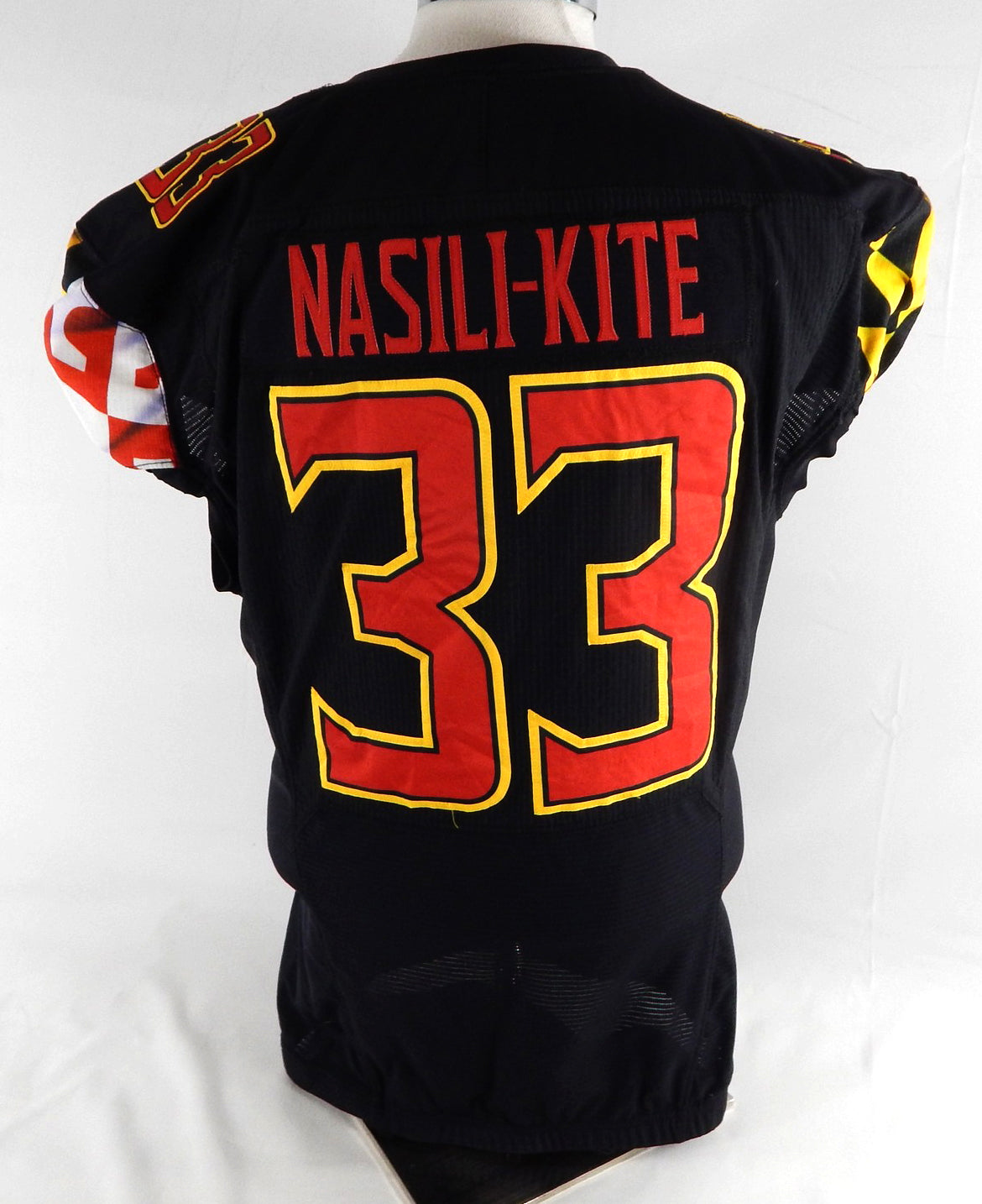 2022 Maryland Terrapins Mosiah Nasili-Kite #33 Game Used Black Jersey Football 6 Pic2