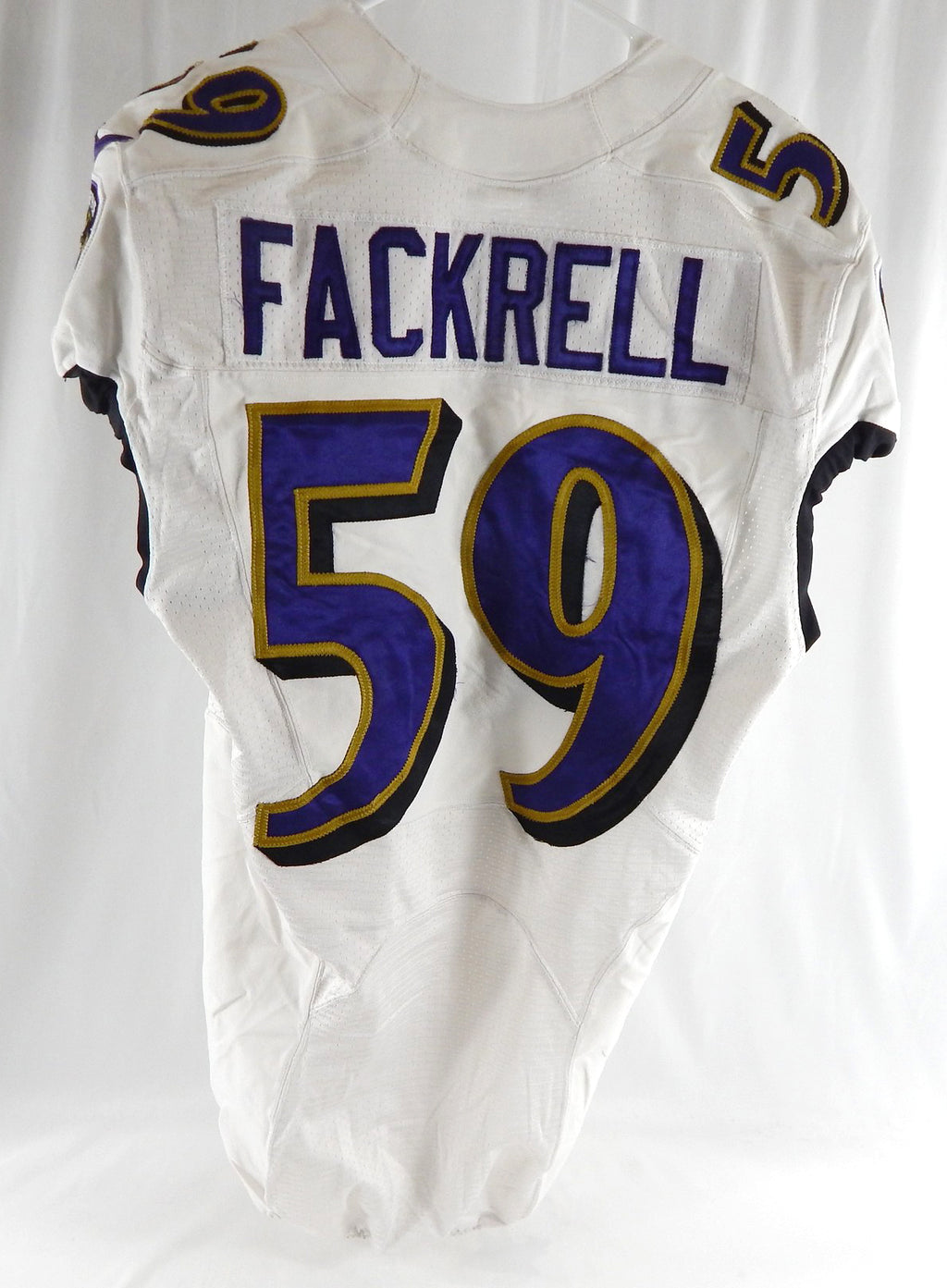 2016 Baltimore Ravens Kyler Fackrell #59 Game Used White Practice Jersey 40 318 Pic2