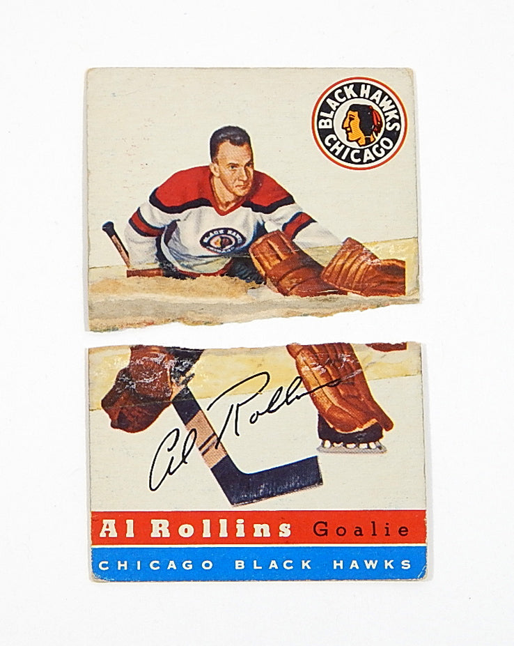 1954-55 Topps Al Rollins #26 Blackhawks Torn