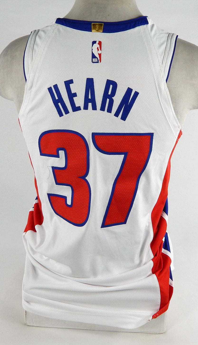 2018-19 Detroit Pistons Reggie Hearn #37 Game Issued White Jersey 46 DP73793 Pic2