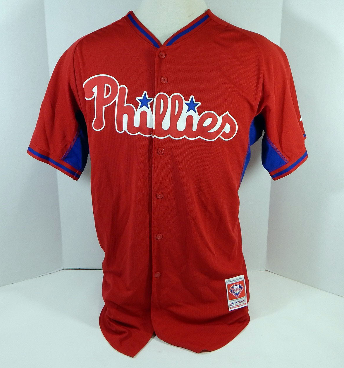 2014-15 Philadelphia Phillies Herrera #2 Game Used Red Jersey ST BP 46 026 Pic2