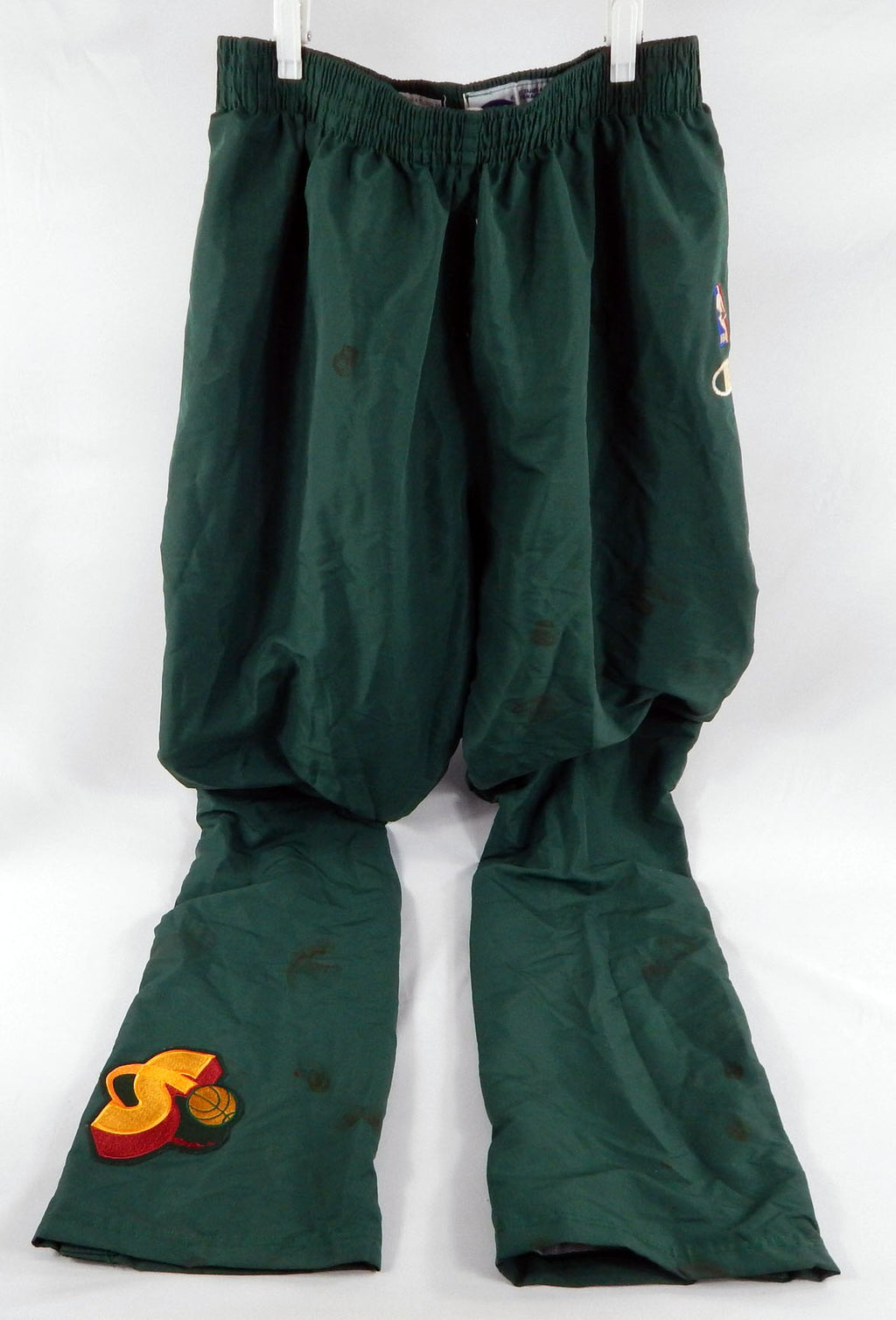 1990s Seattle Supersonics Game Issued Green Basketball Warm Up Pants 40 9