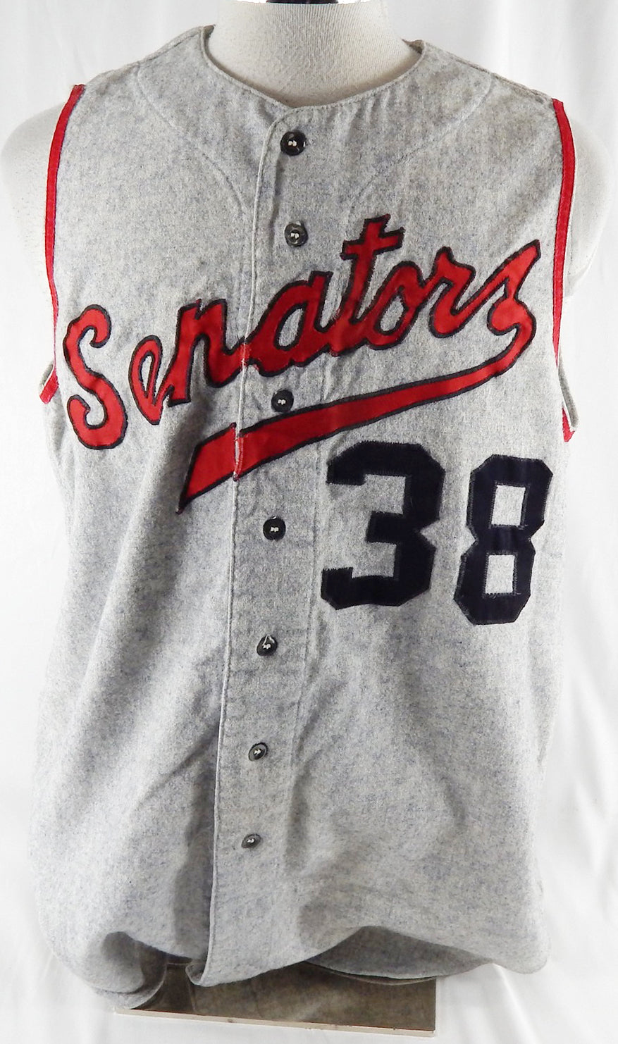 1970-75 Senators #38 Game Used Grey Flannel Jersey 48 113