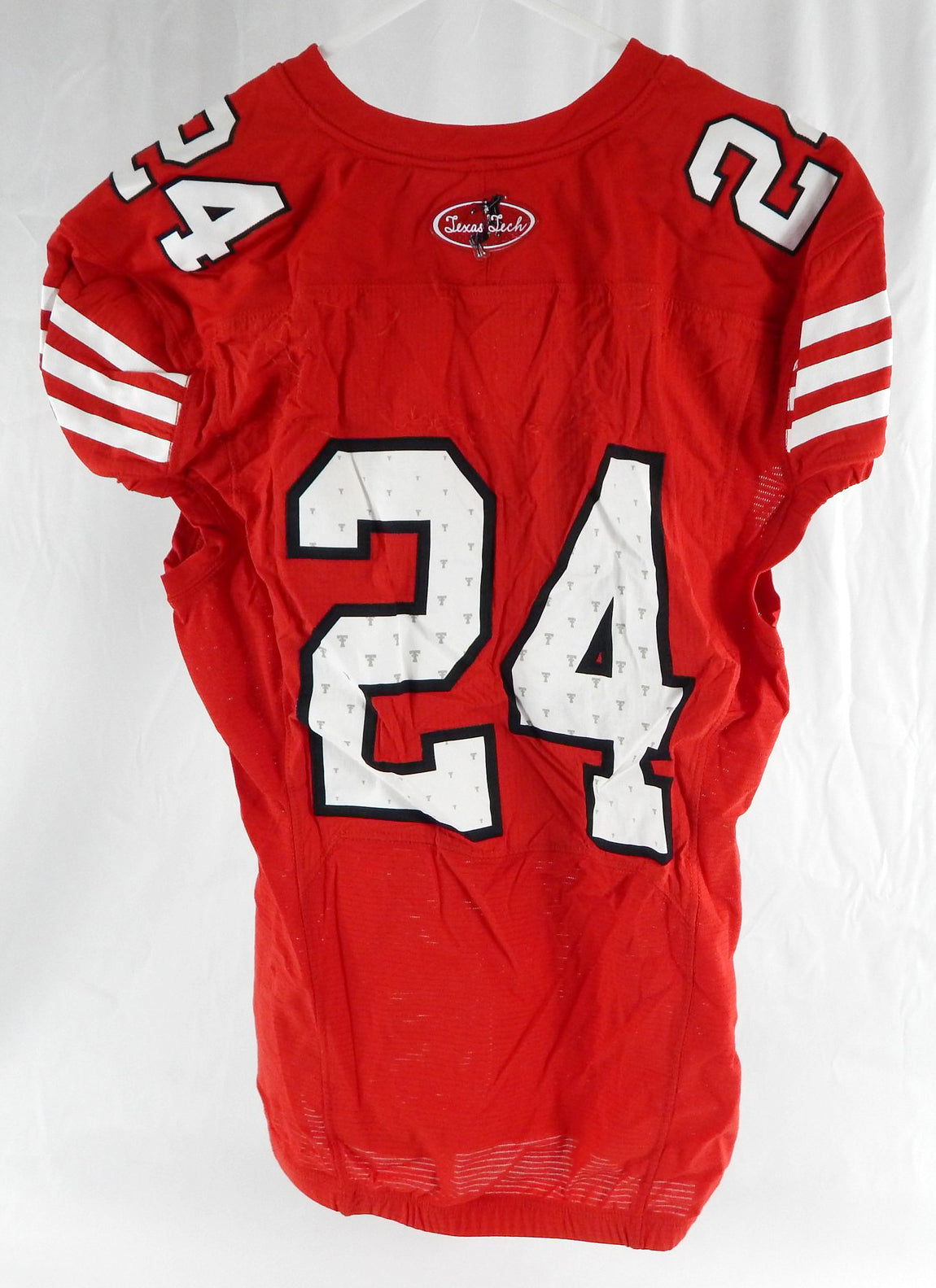 2023 Texas Tech Red Raiders #24 Game Used Red Jersey Throwback Football 46 690 Pic2