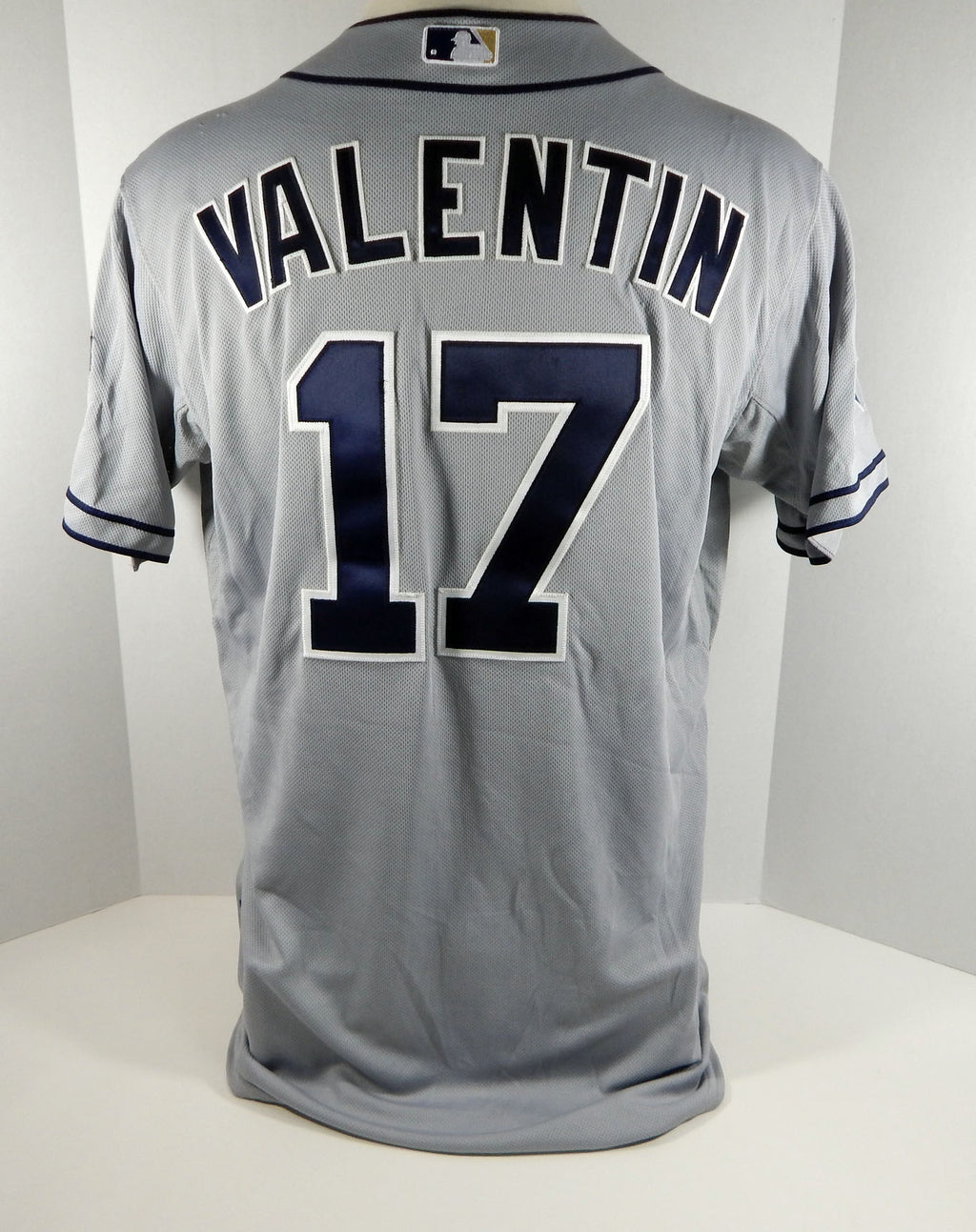 2014 San Diego Padres Jose Valentin #17 Game Issued Grey Jersey JC Patch
