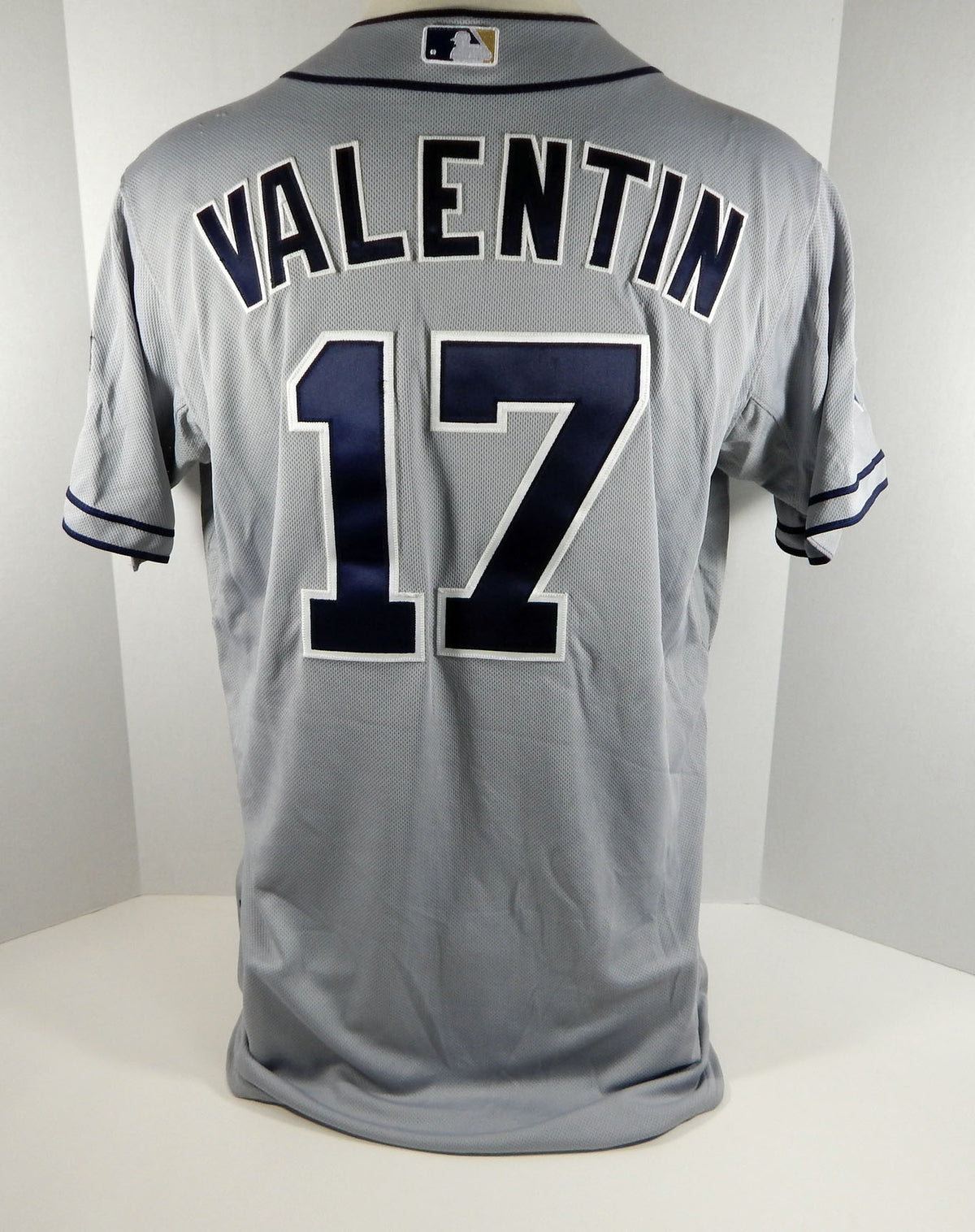 2014 San Diego Padres Jose Valentin #17 Game Issued Grey Jersey JC Patch