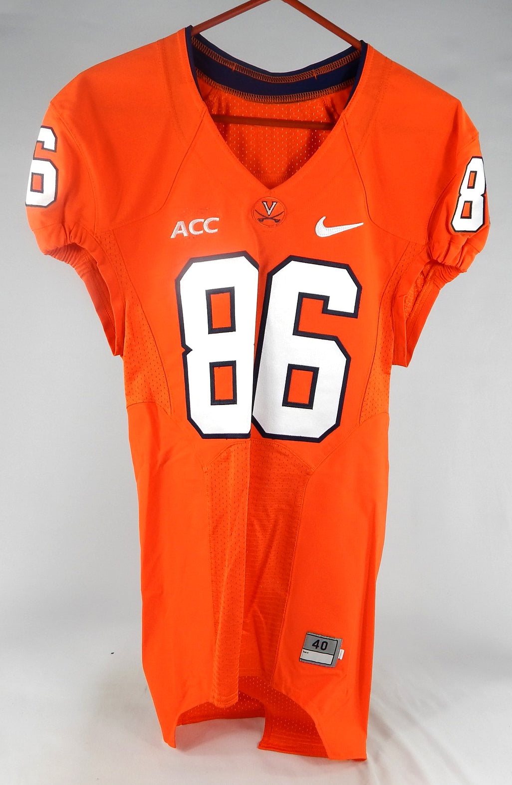 2013 Virginia Cavaliers #86 Game Used Orange Jersey NP Rem 40 119 Pic2