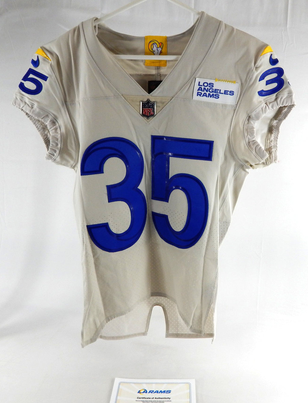 2020 Los Angeles Rams Kareem Orr #35 Game Issued Pos Used White Jersey 36 541