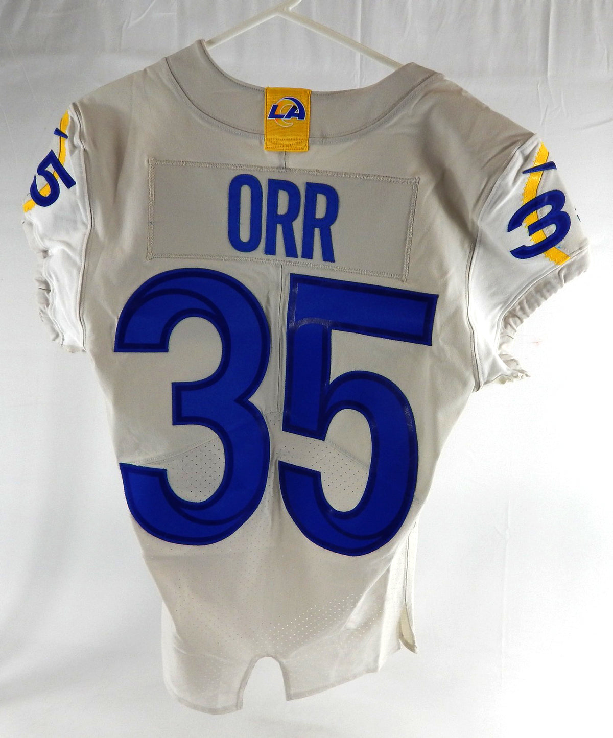 2020 Los Angeles Rams Kareem Orr #35 Game Issued Pos Used White Jersey 36 541 Pic2