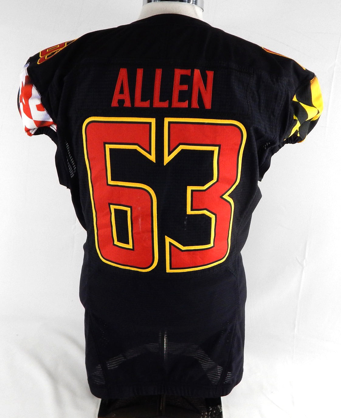 2021 Maryland Terrapins Clayton Allen #63 Game Used Black Jersey Football 48 590 Pic2