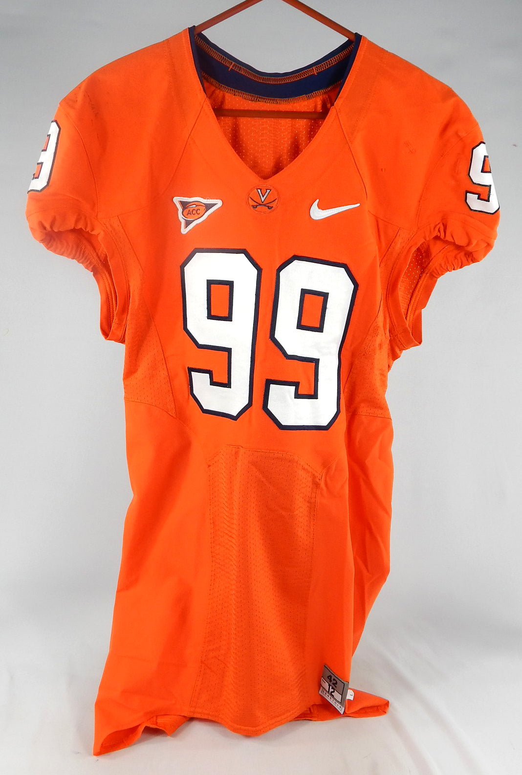 2012 Virginia Cavaliers #99 Game Used Orange Jersey NP Rem 42 120 Pic2