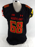 2020 Maryland Terrapins Sean Wilkins #68 Game Used Black Jersey Football 50 591