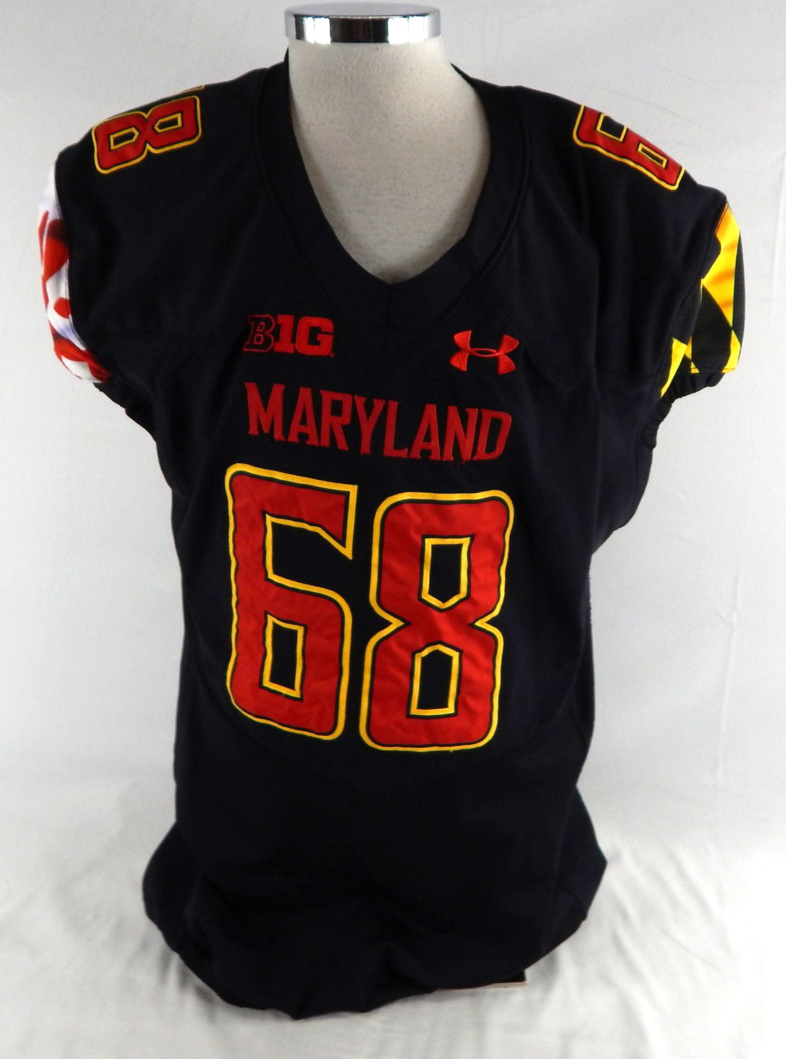 2020 Maryland Terrapins Sean Wilkins #68 Game Used Black Jersey Football 50 591