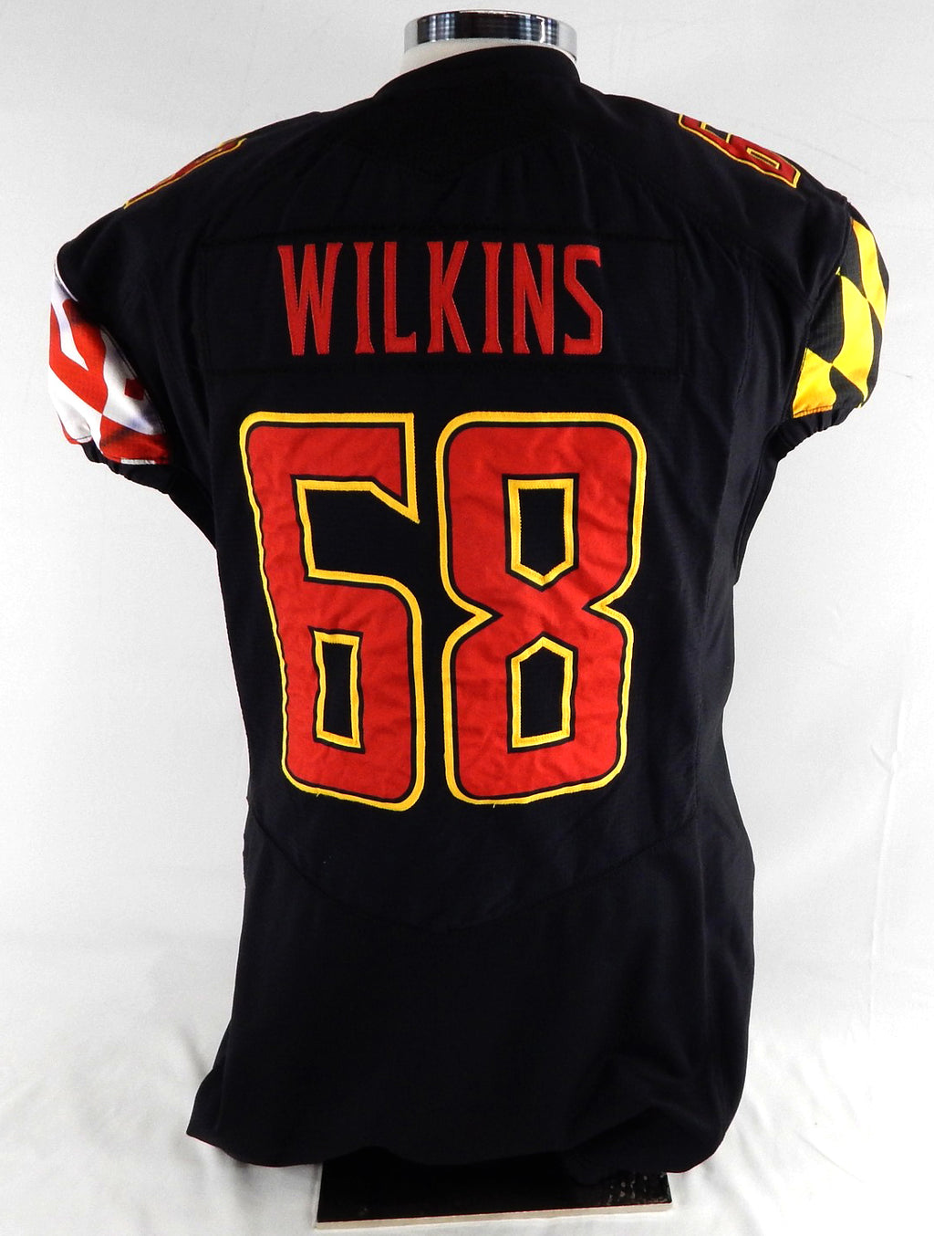 2020 Maryland Terrapins Sean Wilkins #68 Game Used Black Jersey Football 50 591 Pic2