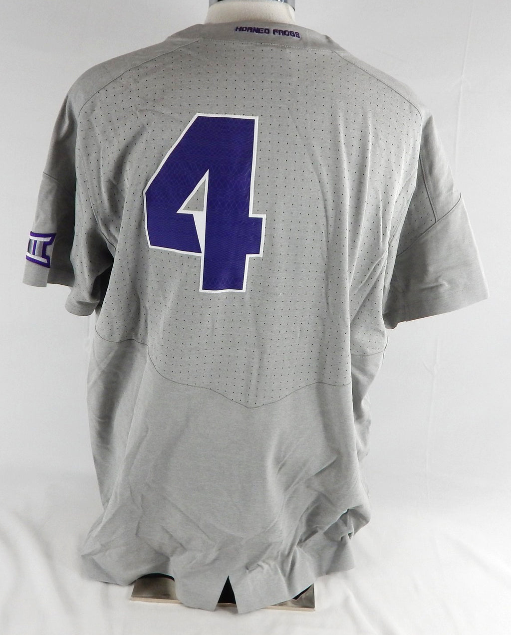 2017 Texas Christian TCU Horned Frogs #4 Game Issued Grey Jersey Baseball XL 510 Pic2