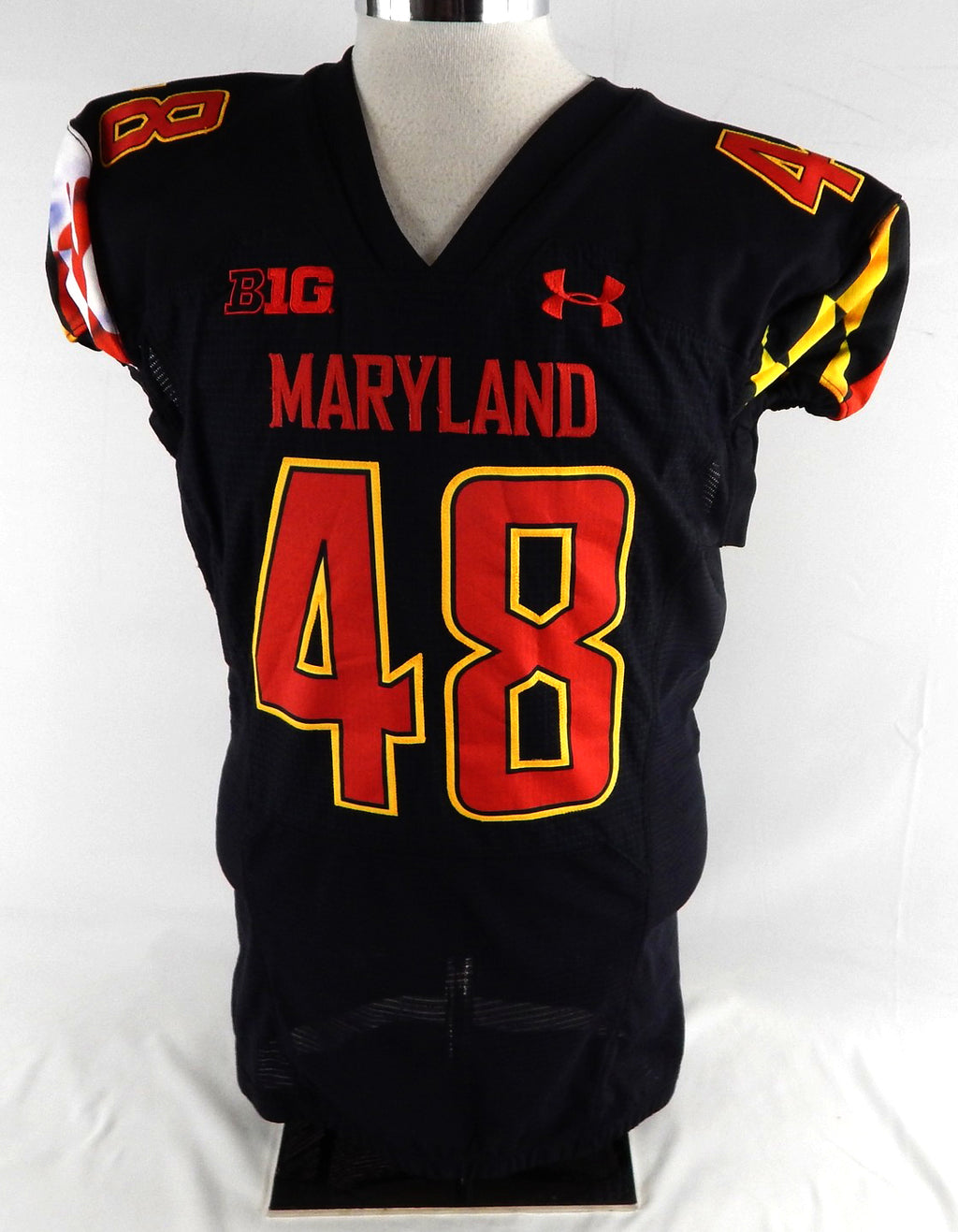 2021 Maryland Terrapins Terrance Butler #48 Game Used Black Jersey Football 46 2