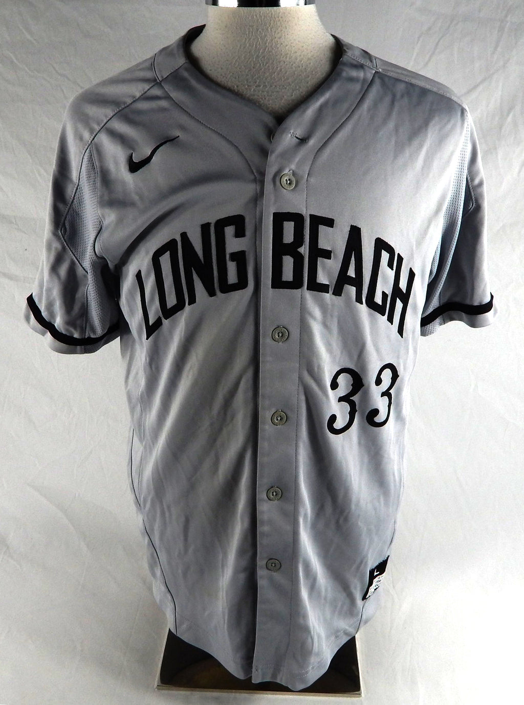 2019 Long Beach State Dirtbags #33 Game Used Grey Jersey Baseball L 600
