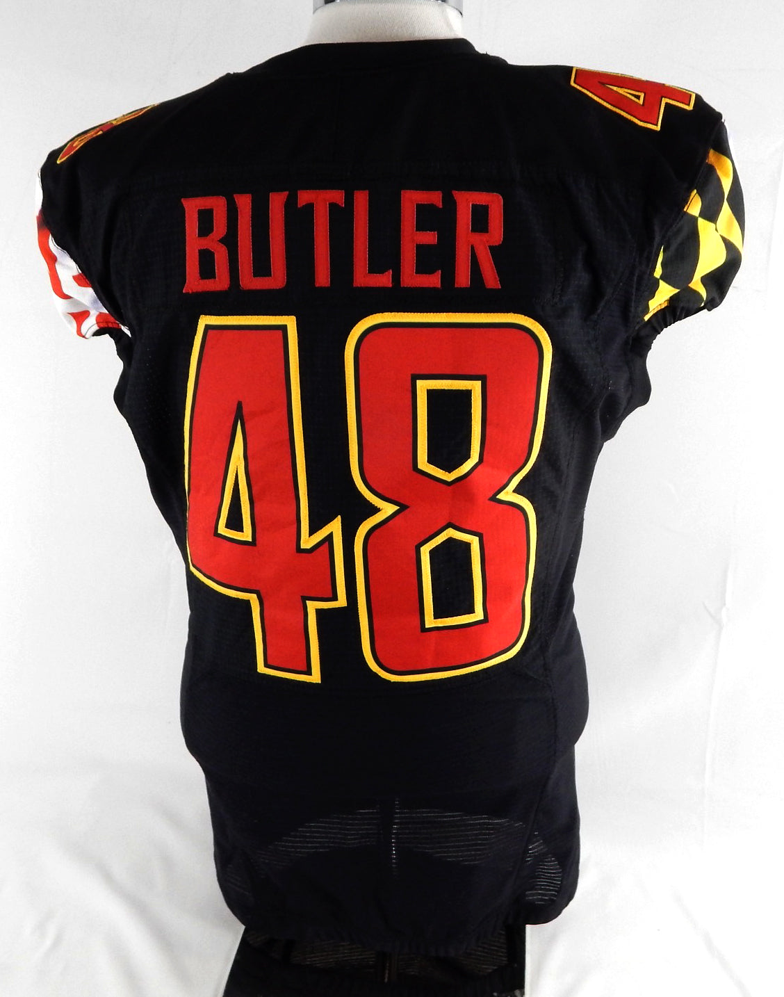 2021 Maryland Terrapins Terrance Butler #48 Game Used Black Jersey Football 46 2 Pic2