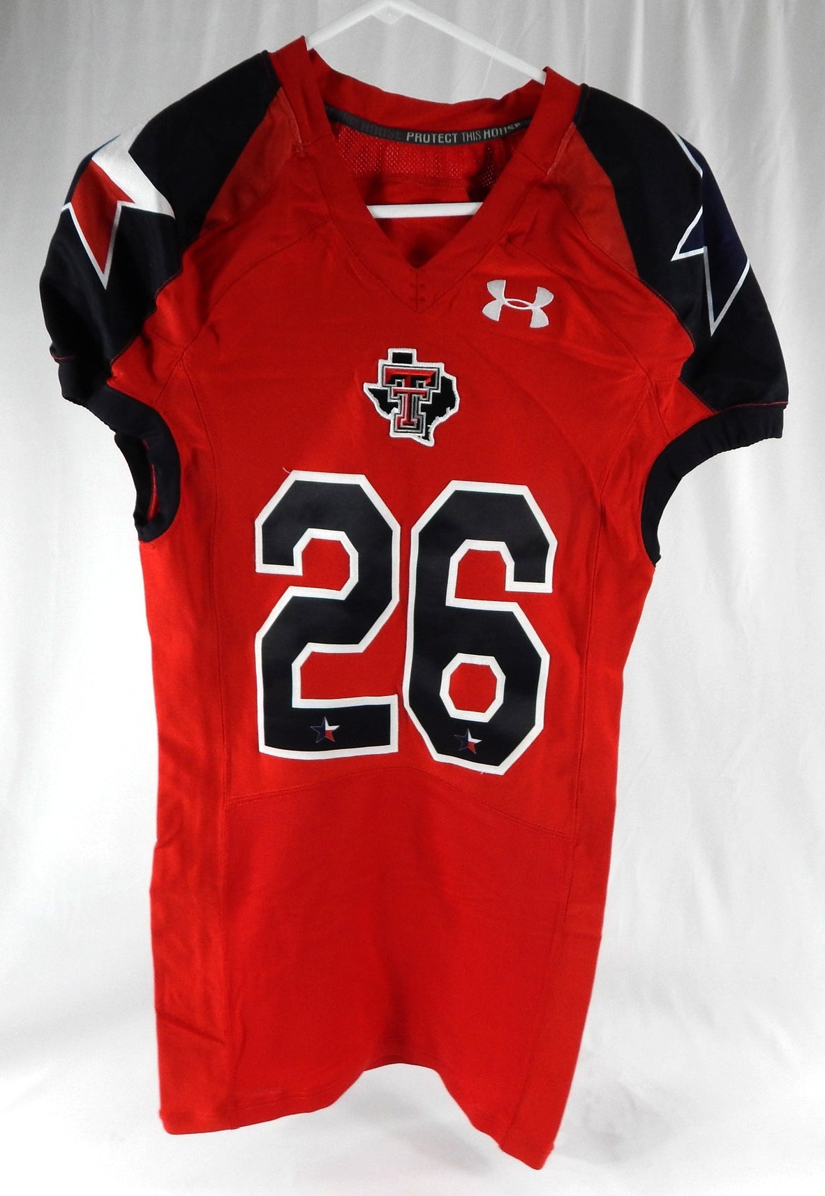 2012 Texas Tech Red Raiders #26 Game Used Red Jersey Lone Star Football NP R 63
