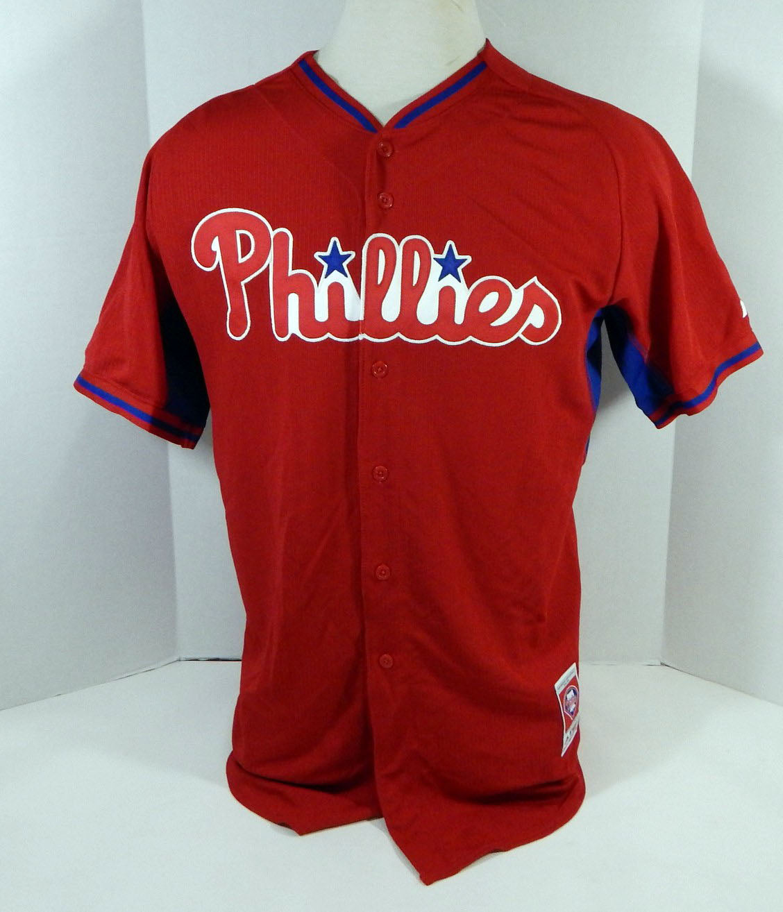 2014-15 Philadelphia Phillies Freddy Zorrilla #33 Game Used Red Jersey ST BP 035 Pic2