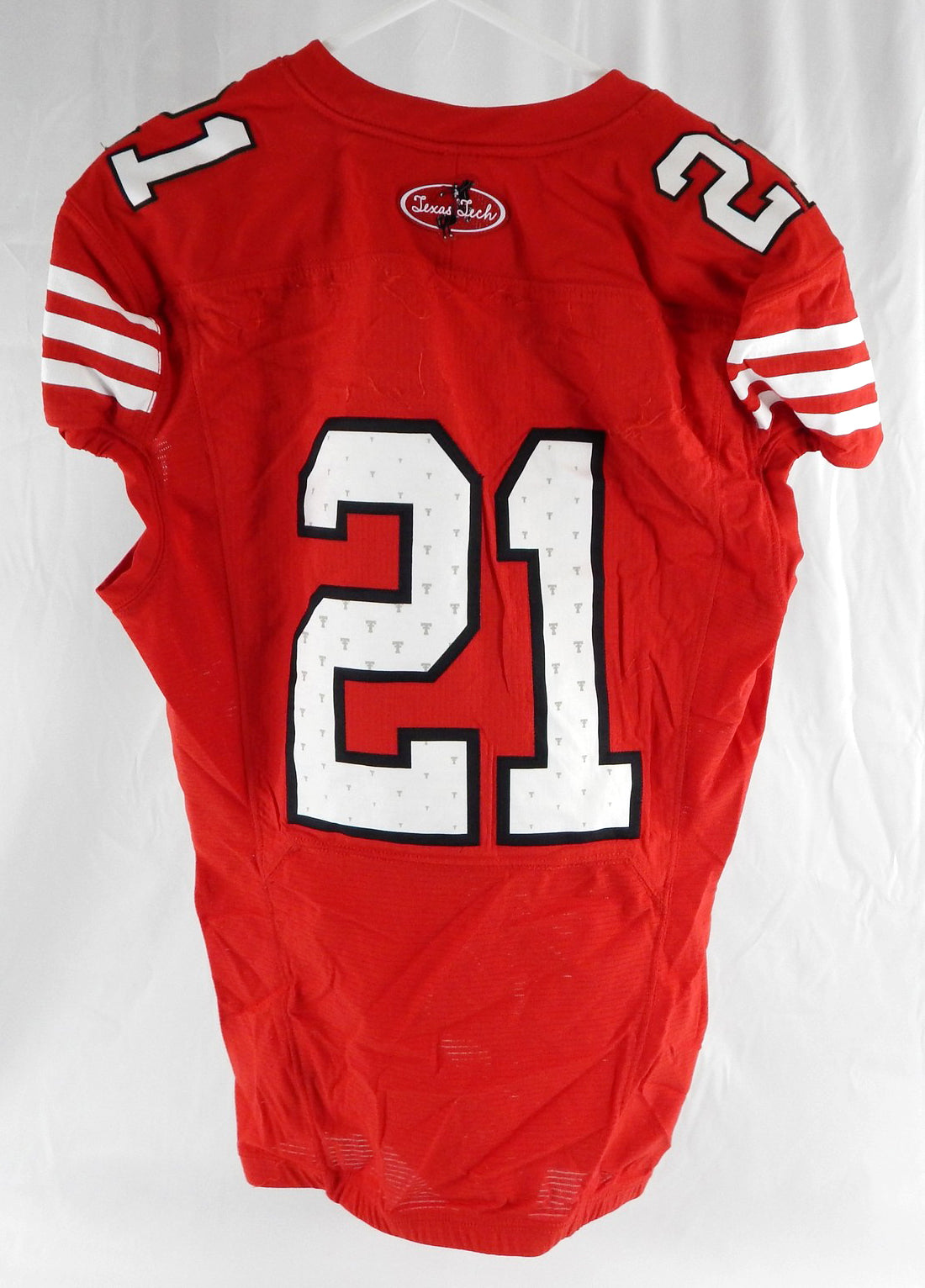 2023 Texas Tech Red Raiders #21 Game Used Red Jersey Throwback Football NP R 5 Pic2