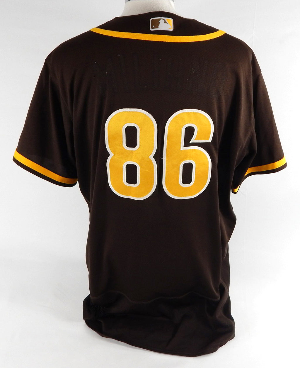 2020-24 San Diego Padres Miliano #86 Game Used Brown Jersey Throwback ST BP 50 0 Pic2