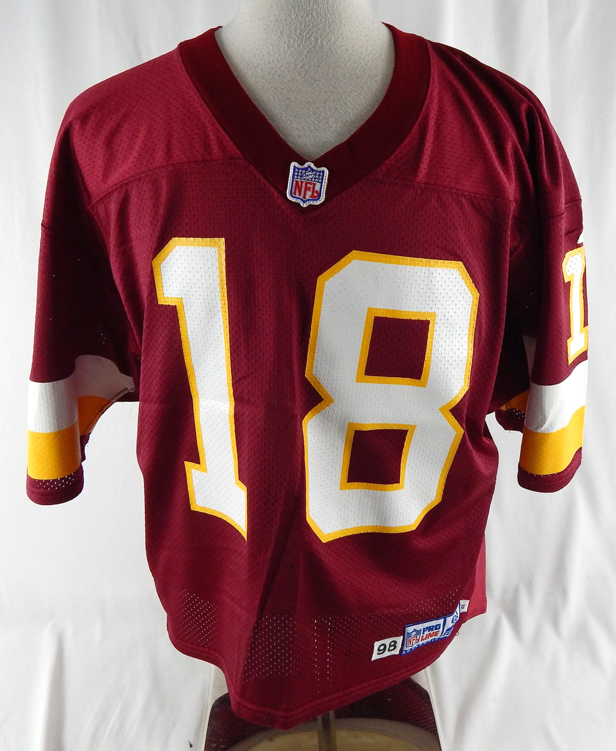 1998 Washington Redskins #18 Game Issued Burgundy Jersey NP Rem 46 122