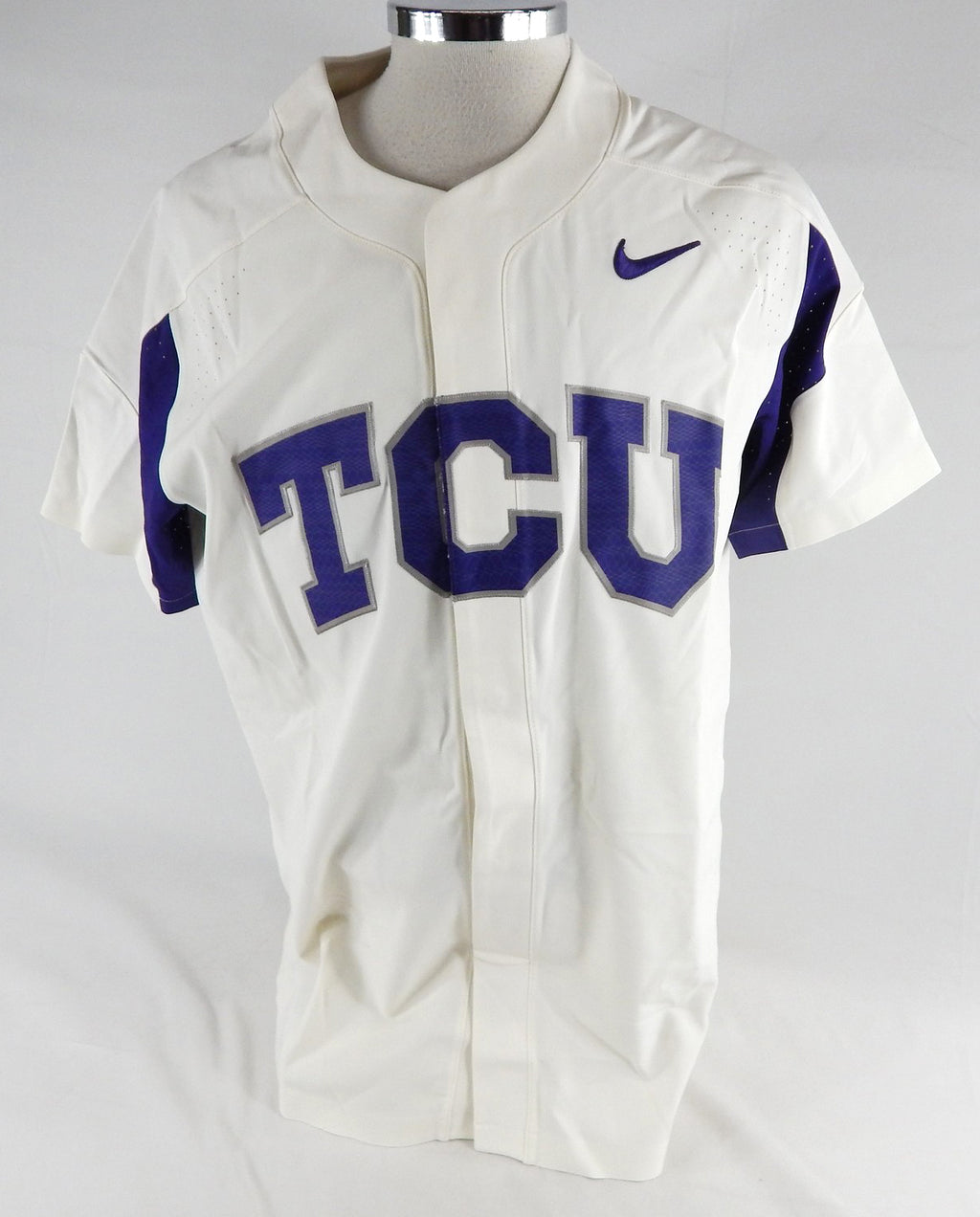 2017 Texas Christian TCU Horned Frogs Blank Game Issued White Jersey Baseball L3