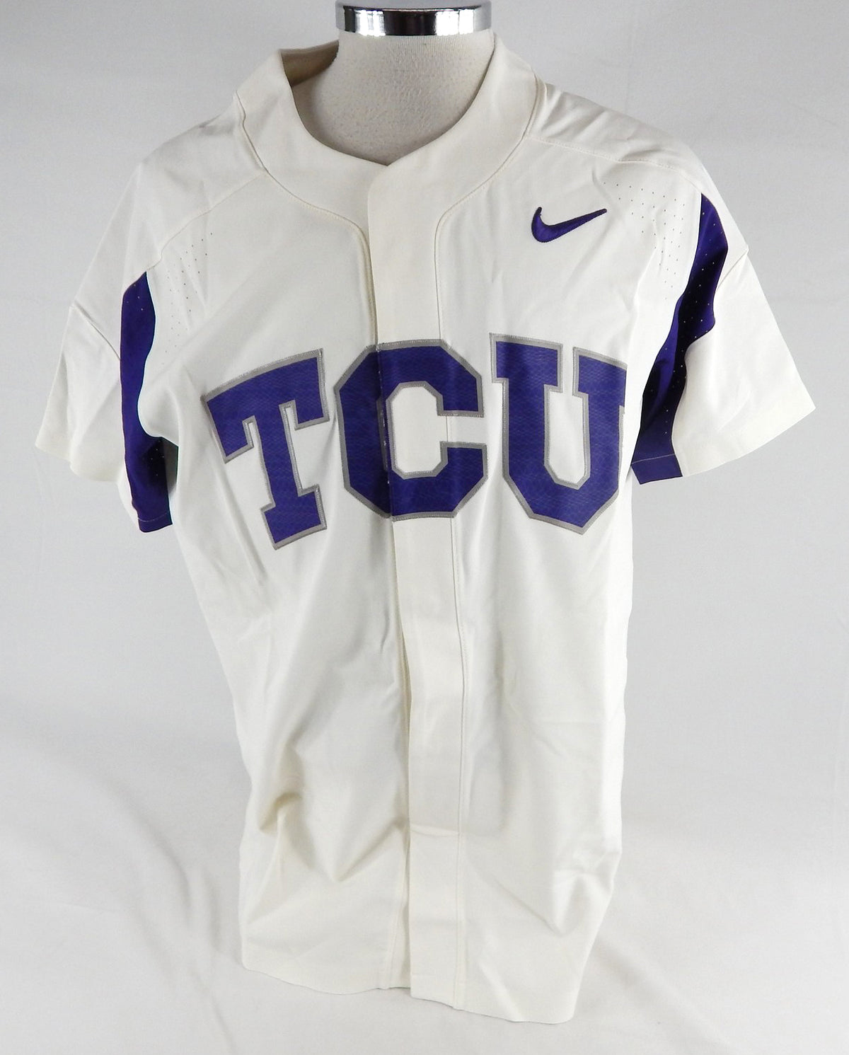 2017 Texas Christian TCU Horned Frogs Blank Game Issued White Jersey Baseball L3