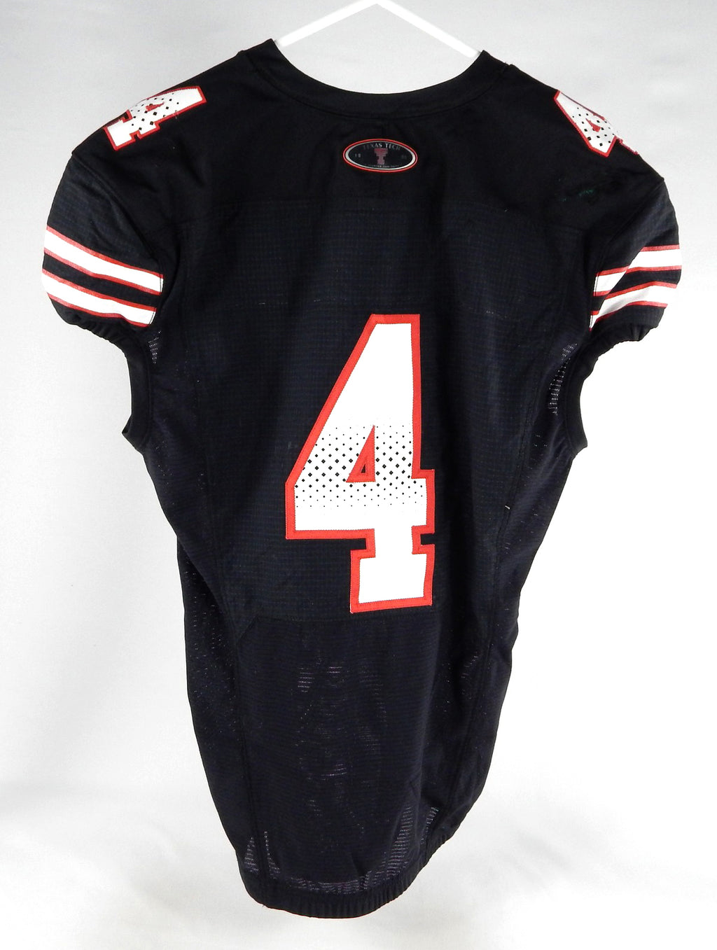 2021 Texas Tech Red Raiders #4 Game Used Black Jersey Throwback NP Rem 46 989 Pic2