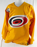 2000s Carolina Hurricanes #7 Game Used Yellow Practice Jersey 56 942