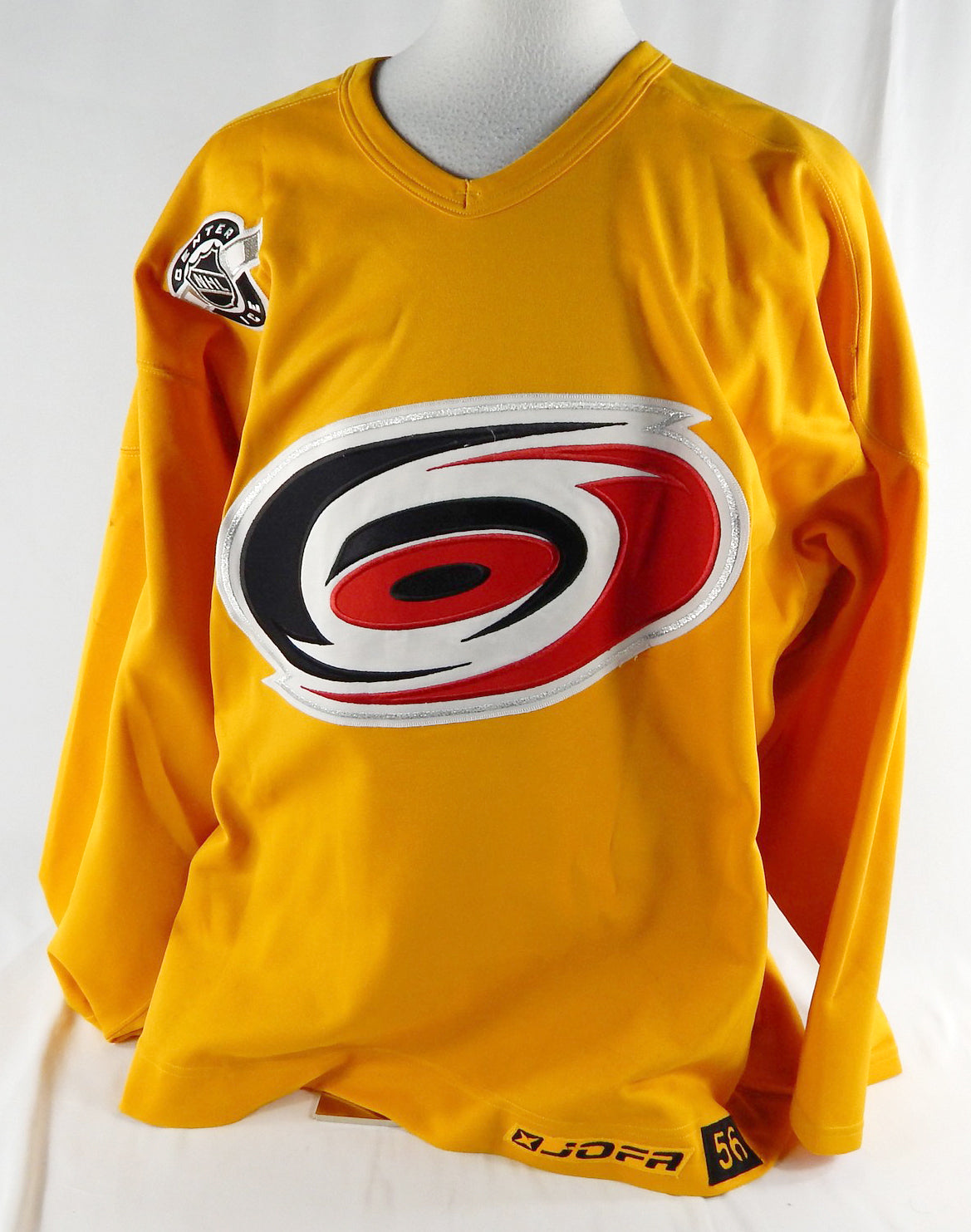 2000s Carolina Hurricanes #7 Game Used Yellow Practice Jersey 56 942
