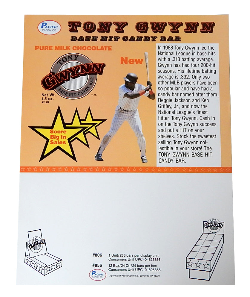 1990 Tony Gwynn Base Hit Candy Bars Box Order Sell Sheet