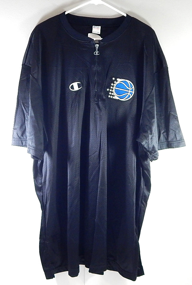Orlando Magic Champion Team Issued Mesh Warm Up Shirt 1/4 Zip Black XXXL