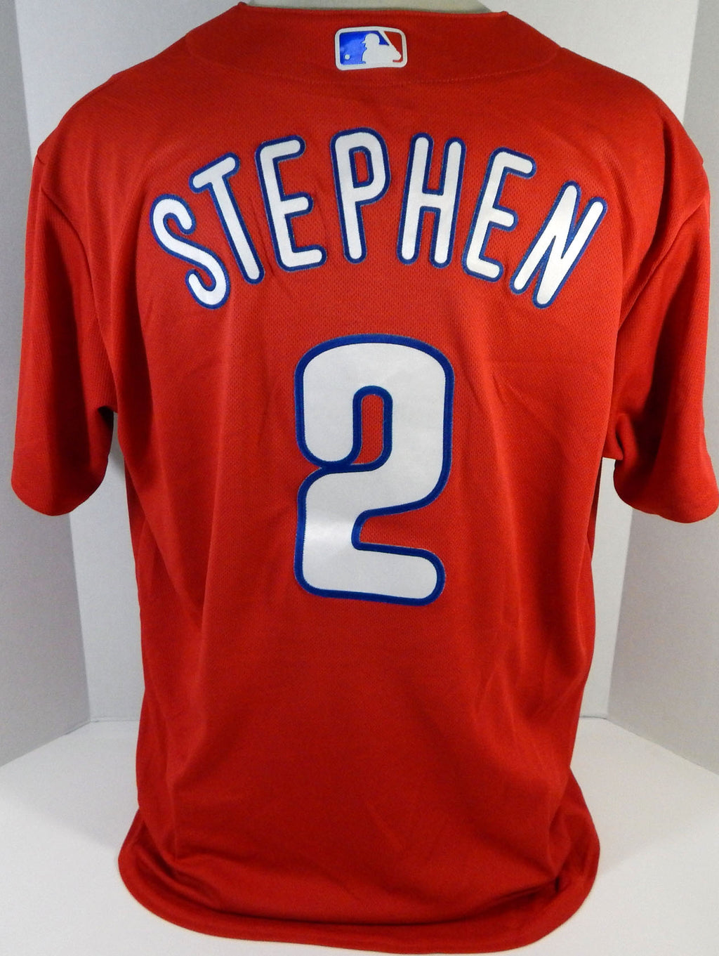 Philadelphia Phillies Josh Stephen #2 Game Used Red Jersey Ext ST XL 7