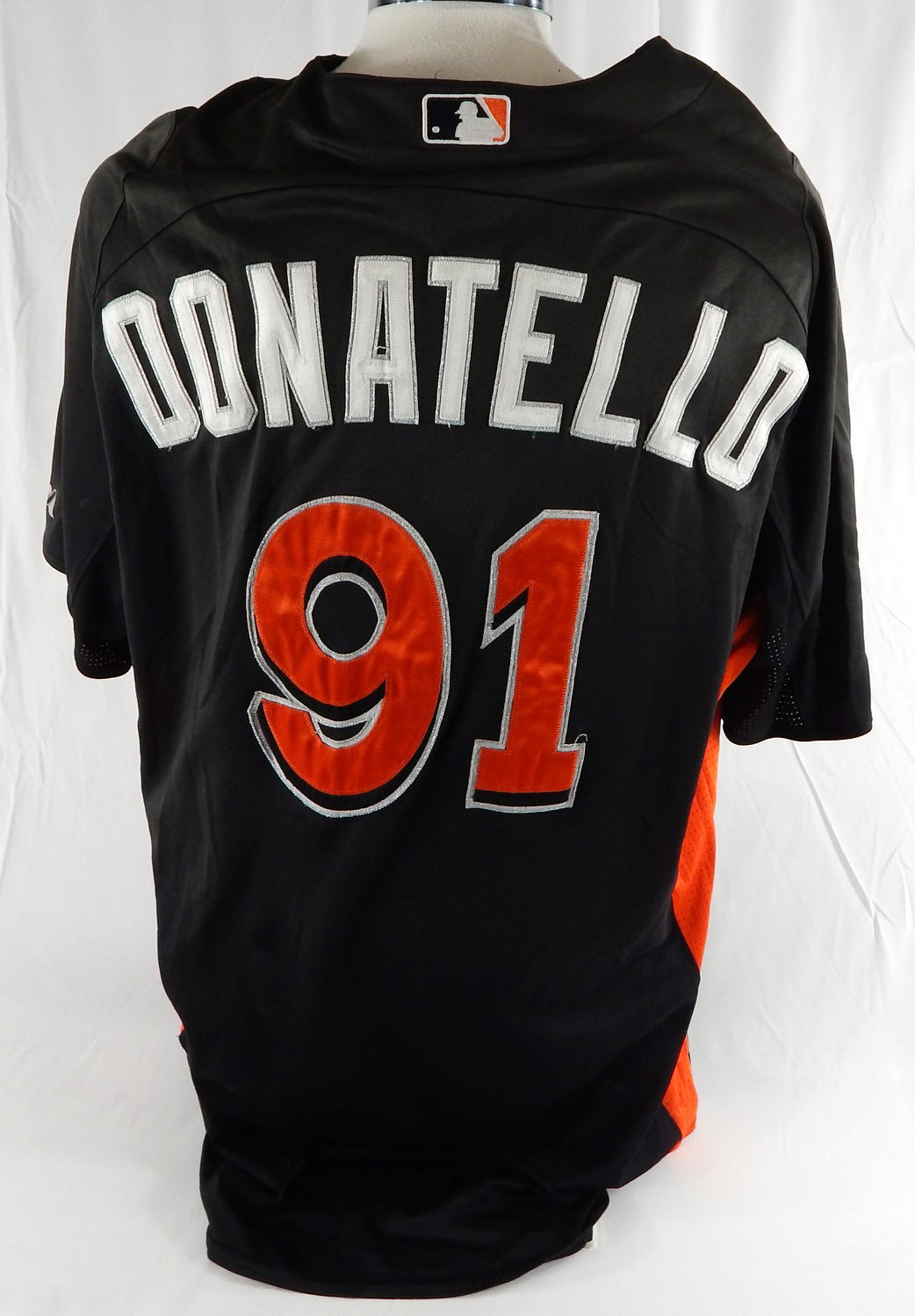 2014-16 Miami Marlins Sean Donatello #91 Game Used Black Jersey ST BP 48 051 Pic2