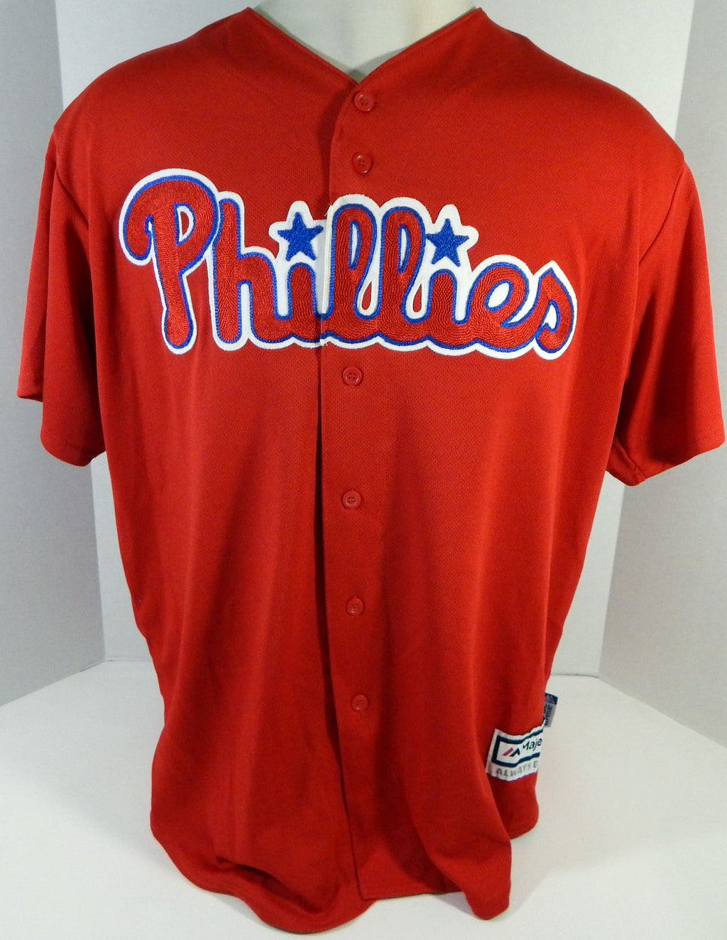 Philadelphia Phillies Josh Stephen #2 Game Used Red Jersey Ext ST XL 7 Pic2