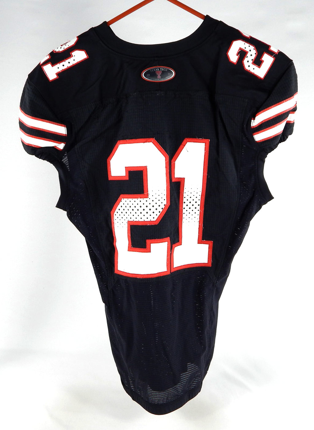 2022 Texas Tech Red Raiders #21 Game Used Black Jersey Throwback NP Rem 44 992 Pic2