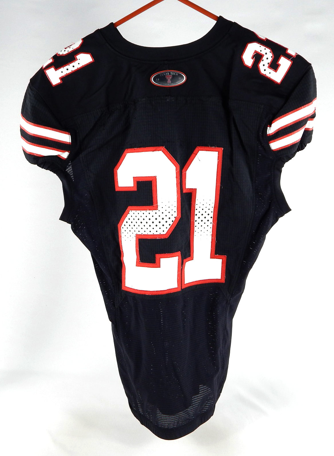 2022 Texas Tech Red Raiders #21 Game Used Black Jersey Throwback NP Rem 44 992 Pic2