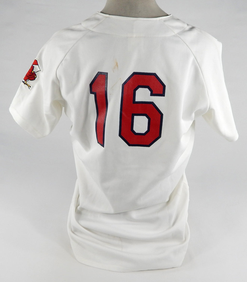 1990s Palm Beach Cardinals #16 Game Used White Jersey 48 DP71852 Pic2