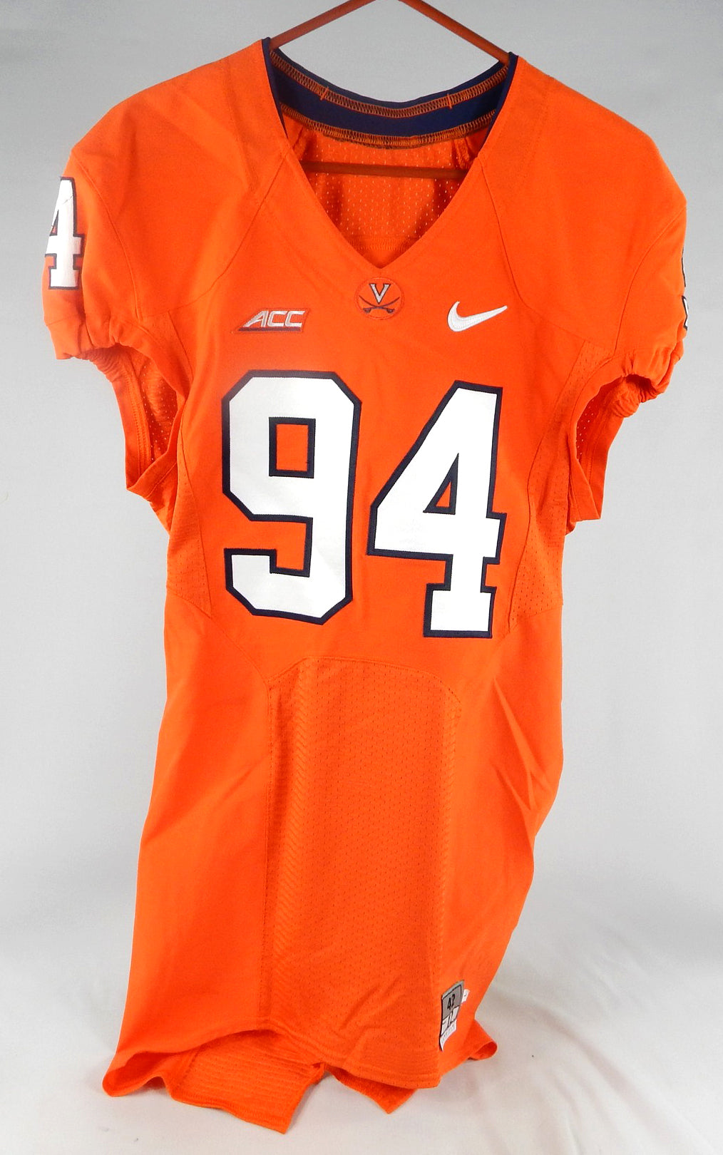 2014 Virginia Cavaliers #94 Game Used Orange Jersey NP Rem 42 129 Pic2