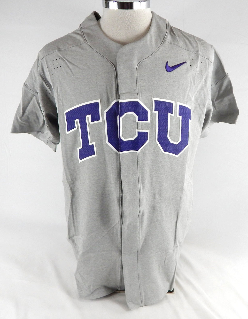 2017 Texas Christian TCU Horned Frogs Blank Game Issued Grey Jersey Baseball L 8