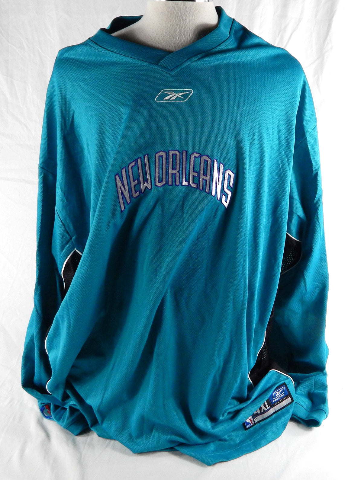 2000s New Orleans Hornets Game Issued Blue Shooting Shirt 4XL 534