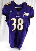 2020 Baltimore Ravens Ben Mason #38 Game Used Purple Practice Jersey Honor P 2