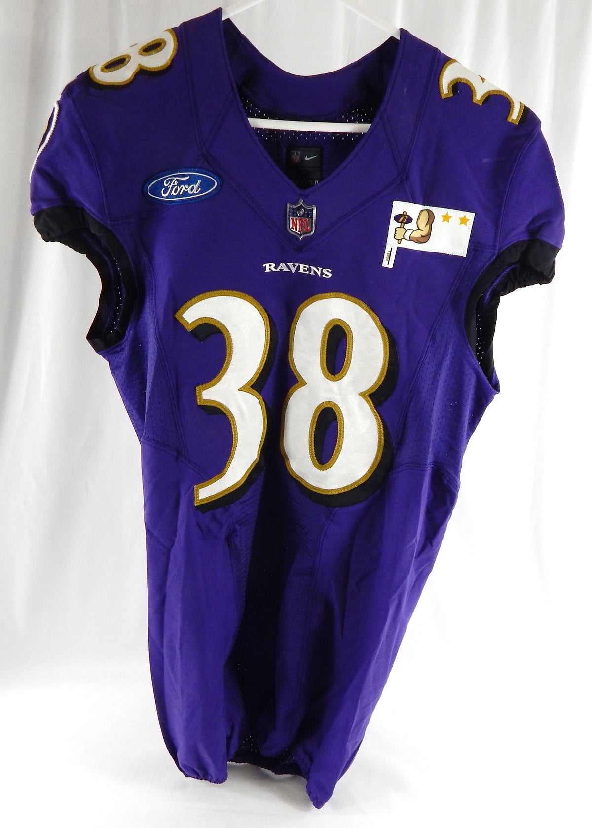 2020 Baltimore Ravens Ben Mason #38 Game Used Purple Practice Jersey Honor P 2