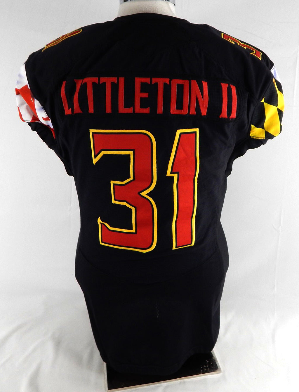 2020 Maryland Terrapins Antwain Littleton #31 Game Used Black Jersey Football 8 Pic2