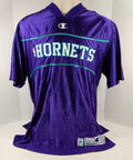 2000-01 Charlotte Hornets Eldridge Recasner #3 Game Used Purple Warm Up Shirt 9