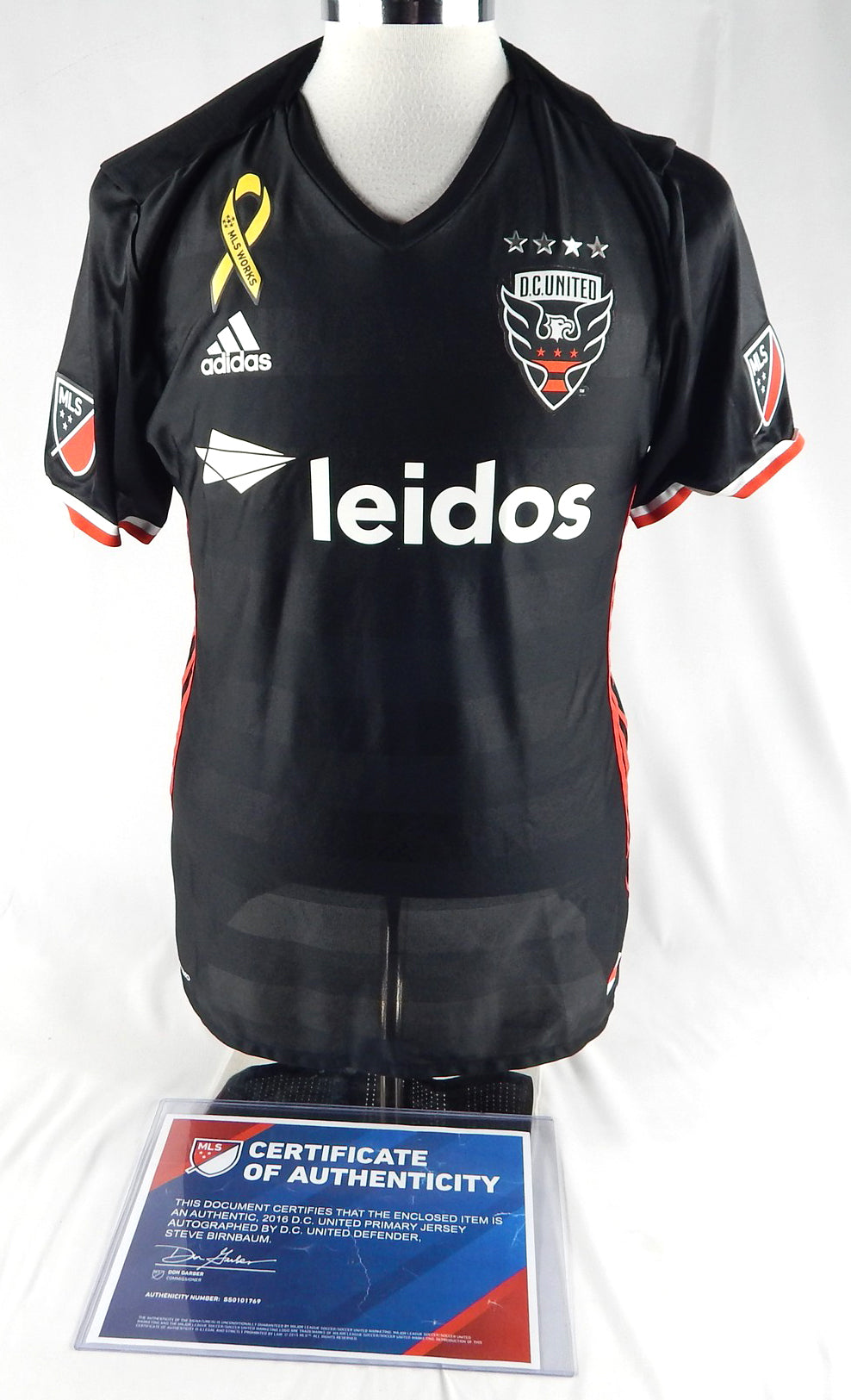 2016 D.C. United Steve Birnbaum #15 Game Used Signed Black Jersey L DP90154