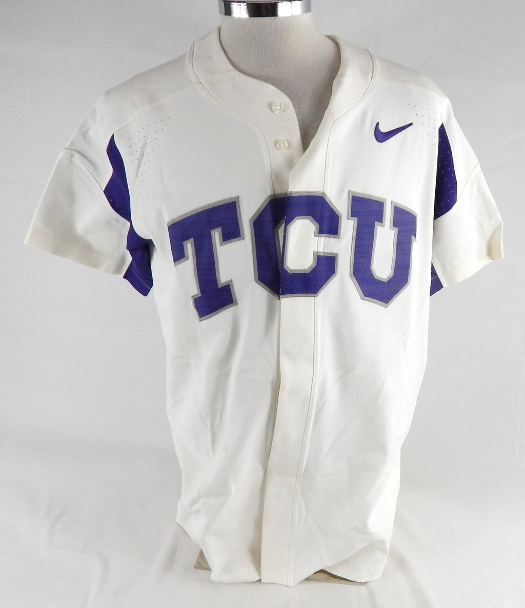 2017 Texas Christian TCU Horned Frogs Blank Game Issued White Jersey Baseball L0